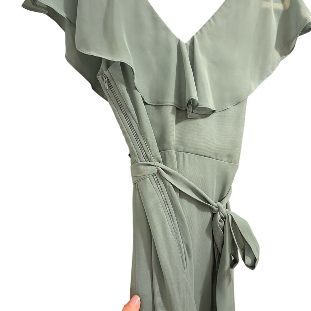 Birdy Grey Sage Green Ruffle Wrap Maxi Dress - Picture 7 of 11